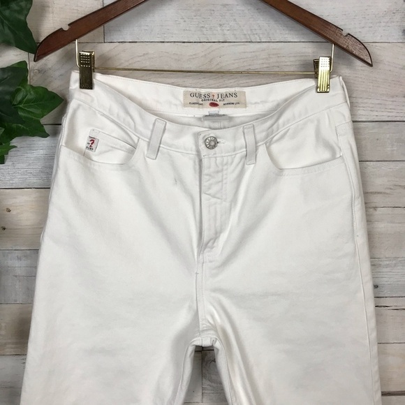 Guess Original Fit 050 Narrow Leg White Jeans 32 - Picture 2 of 7